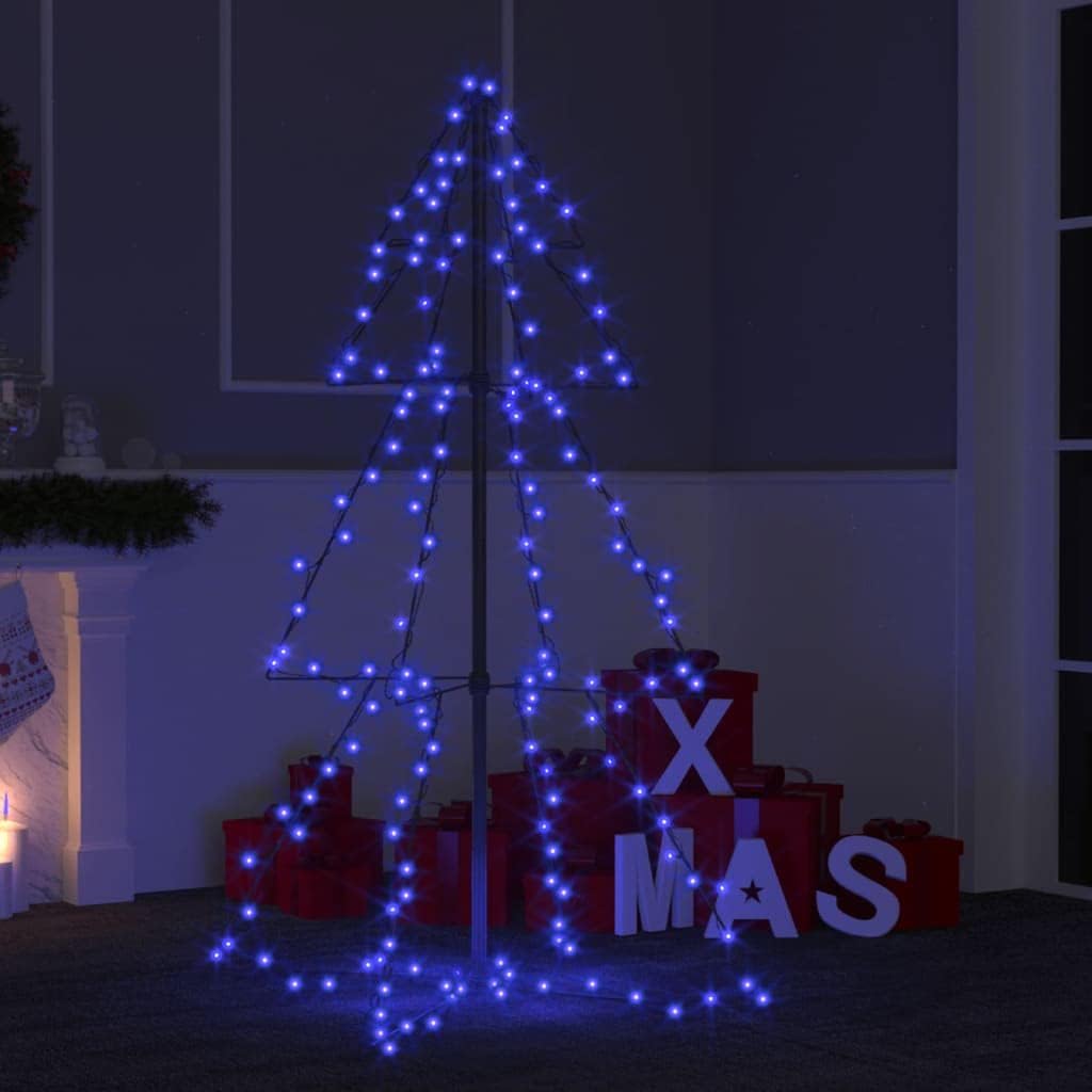 LED Christmas Cone Tree Light with 160 Blue LEDs Indoor and Outdoor, Outdoor Christmas Decoration for Porch, Yard, Garden, Patio, Backyard, Holiday Seasonal Decoration 30.7"x47.2"