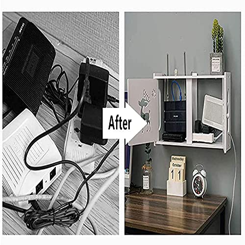 Décodeur et routeur Wi-Fi étagère murale blanche pour ranger le salon
