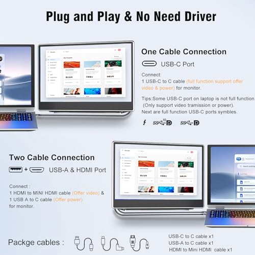 Image of KEFEYA Laptop Screen Extender Portable Monitor, 14 inch FHD IPS 1200P Travel Dual Second Monitor for Laptop