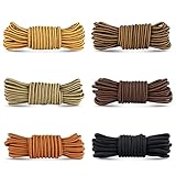 Pushiibee Cordones Redondos, 6 Pares de Cordones para Botas de Trabajo para Hombre, Cordones Gruesos y Resistentes de 140 cm Tipo Cuerda para Senderismo y Caza y Uso Diario