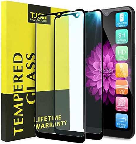 TJS [2-Pack] Screen Protector Compatible with LG K51/LG Q51/LG Reflect [Full Screen Coverage][Tempered Glass] Case Friendly, Shatterproof, Bubble Free, Anti-Fingerprint (Black)