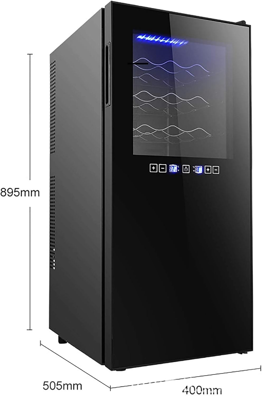 36 Bottle Compressor Wine Cooler Refrigerator Freestanding Quiet Operation Wine Fridges Cellar Digital Touch Display Double-Layer Glass Door