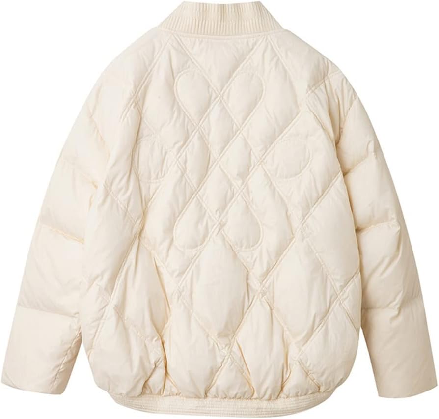 Light Thin Down Jacket Female Short Section V-neck Plate Buckle Season Small Person White Duck Autumn