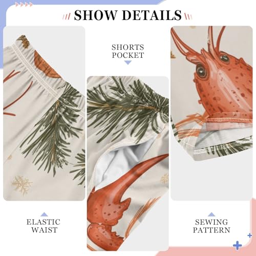 ZZXXB Lobster Pine Branch Boys Long Pants Soft Trousers Elastic Waist Kids Lounge Bottoms with Pockets S-XL4