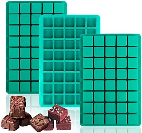 3Pack 40-Cavity Square Caramel Candy Silicone Molds, Gummy Jelly Molds for Fat Bombs, Chocolate Truffles Mold for Hard Candy, Ice Cube…