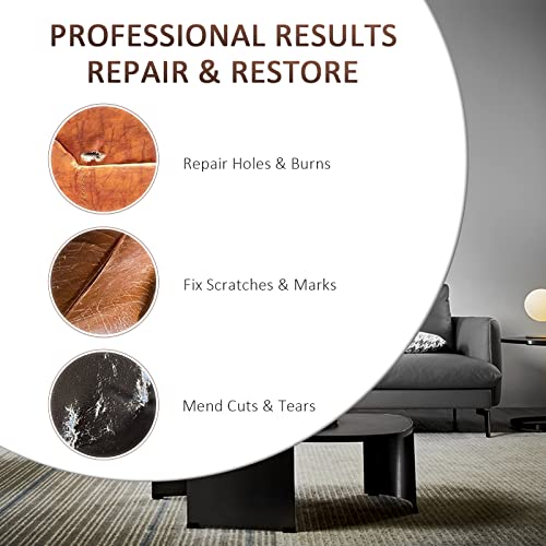 SEISSO Leather Repair Kit for Furniture, Vinyl Repair Kit, Leather Dye with Mink Oil, Leather Repair Filler - Restorer of Scratch, Tears, Burn Holes, Leather Repair Gel for Couches, Car Seats, Shoes - Thumbnail 5