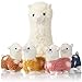Civaner Llama Stuffed Animal with 4 Baby Llama Plushies Cute Alpaca Plush Set Soft Kawaii Alpaca Pillow for Kids Girls Easter Mother's Day Birthday Party Charity Donation Home Decor(White)