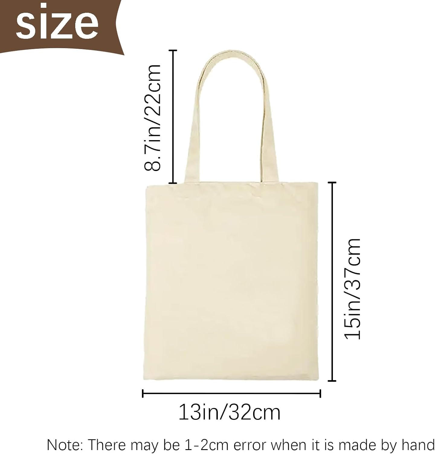 OKBA 15 pcs Blank Canvas Bags bulk,Sublimation Tote Bags,polyester tote bags for sublimation 32x37cm,DIY customization crafts (32x37cm canvas bags *15PCS)