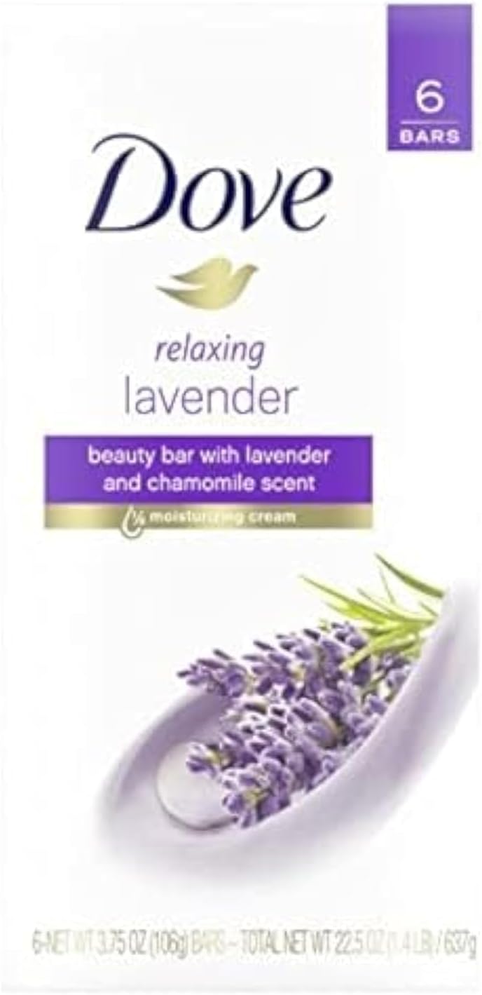 DoveBeauty bar soap pack of 6 (Lavender And Chamomile)