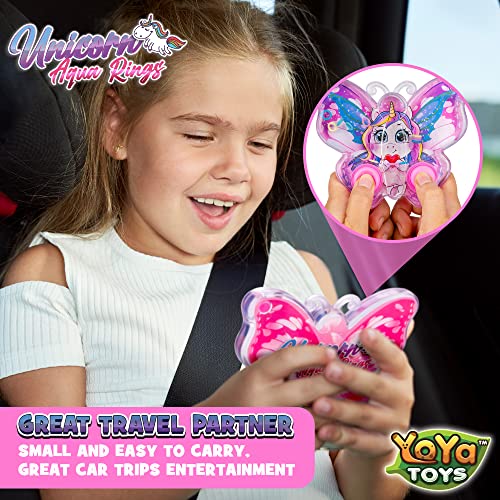 Yoya Toys Unicorn Butterfly Water Ring Toss Handheld Game - Water Games For Kids Handheld With Cute Unicorn Design, Classic-Style Retro Water Game, Portable & Travel-Friendly Handheld Games For Kids #TOP7