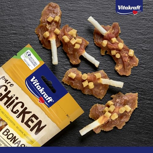 Vitakraft Pure Chicken Bonas, Hundeleckerli, Kaustangen mit Hühnchen und Käse, Hunde Trainingsleckerli, ohne Zusatz von Zucker (7x 80g) – Ansicht 2