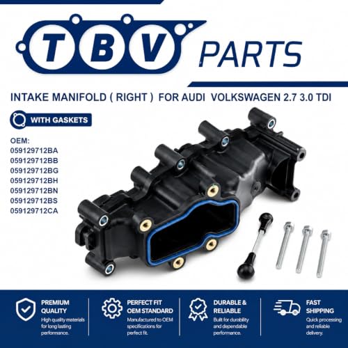 Colector de admisión compatible con OEM 059129712BA para motor V6 diésel 2