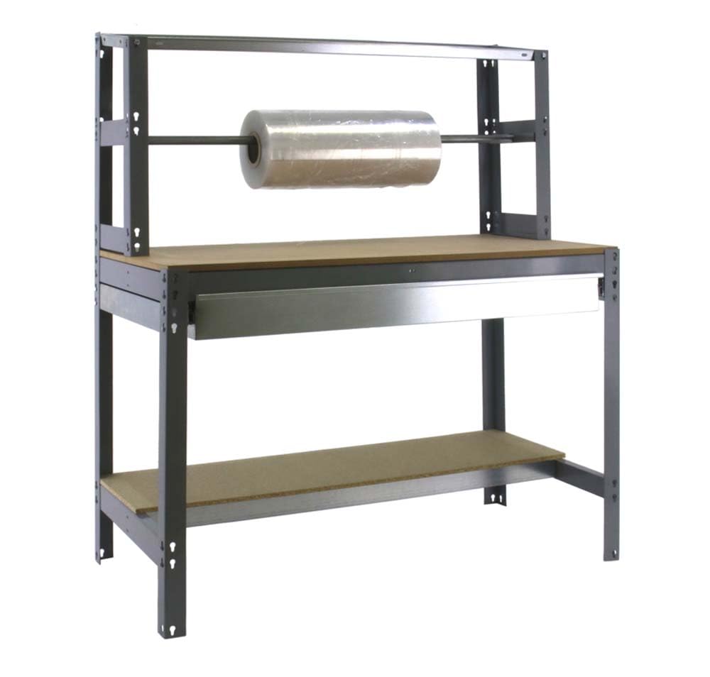 PRORGEAL Packtisch Buffalo mit Schubfach | HxBxT 84x90x76cm | Traglast 400kg | Grau | Werktisch Arbeitstisch Werktisch