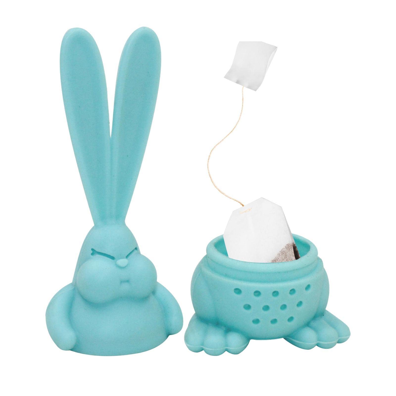 Porte-Sachet De Thé En Silicone Lapin - Lot De 5 - Marqueur De Tasse Amusant - Pour Thé Ou Café - Cadeau Original