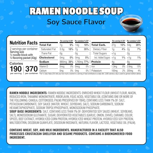Maruchan Ramen Soy Sauce, Instant Ramen Noodles, Ready to Eat Meals, 3 Oz, 24 Count
