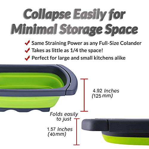Faltbare Seiher Sieb Set Klappbar Abtropfsieb über die Spüle Vegtable/Obst Küche Sieb Teesieb mit ausziehbaren Griffen 3 Stück - Image 7