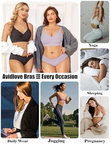 Image of Avidlove Bras for Women No Underwire Seamless Bra Comfortble Bralette Full Coverage Everyday Bras