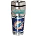 NFL Miami Dolphins Metallic Travel Tumbler, Stainless Steel and Black Vinyl, 16-Ounce