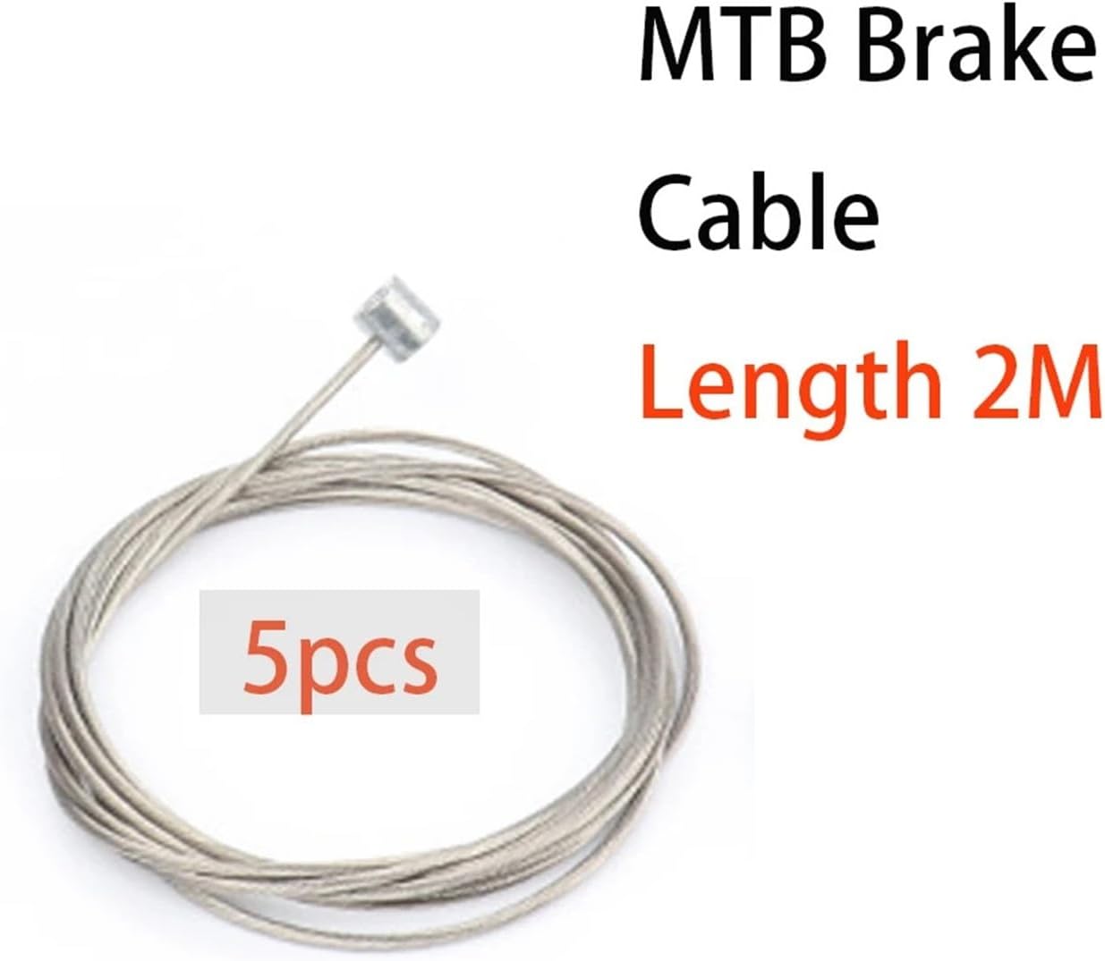 5pcs 2M MTB Bicycle Brake Speed Line Fixed Gear Shifter Gear Brake Cable Set Core Inner Wire For Road Bike(MTB Brake cable)