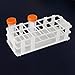 BIPEE Plastic Test Tube Rack, 21 Holes，Test Tube Holder for 50ml Test Tubes, White Vial Holder, Detachable Test Tube Holder Rack (1pcs，21 Holes）