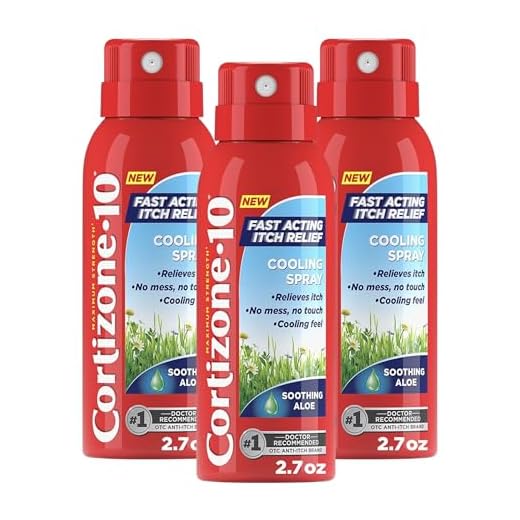 Cortizone-10 Maximum Strength Soothing Aloe Itch Relief Cooling Spray, 1% Hydrocortisone, Fast-Acting, Anti-Itch Spray for Bug Bites, Rash, Eczema, Psoriasis, Poison Ivy, Oak, Sumac, 2.7 oz 3-Pack