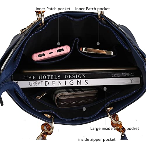 Mkf Shoulder Bag For Women Set Handbag Wallet Purse - Top-Handle Tote - Removable Shoulder Strap Vegan Leather #TOP4