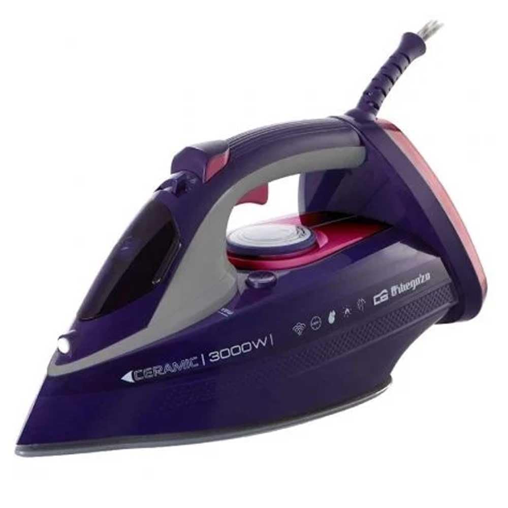 Orbegozo SV 3000 – Plancha de Vapor con Suela cerámica, 3 Modos de Planchado, Vapor Vertical, 450 ml de depósito, pulverizador de Agua, 3000 W de Potencia