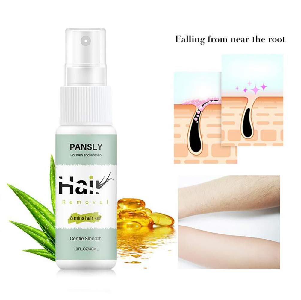 30ml Hair Removal Spray, 8 Min Painless Body Hair Remover, Natural, All Skin Types, Unisex
