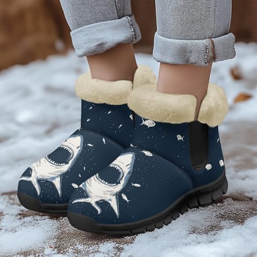 Micoklinlin Snow Boots for Women Men Personalised Lightweight Winter House Shoes Warm Plush Anke Boots Walking Boots4