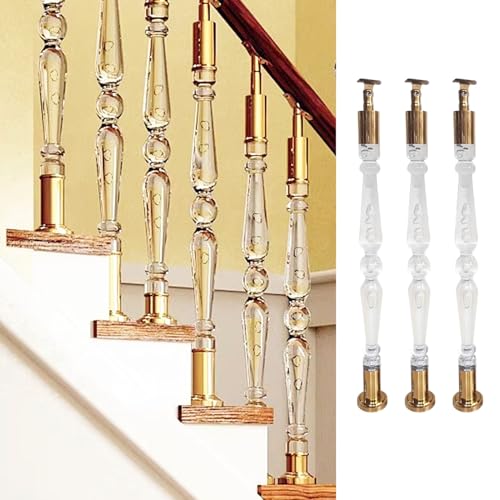 Poste de balaustrada decorativo en acrílico cristalino para escaleras de lujo interiores