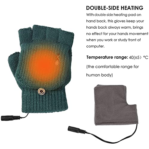 Gants chauffants USB de rechange mixtes en tricot pour l'hiver
