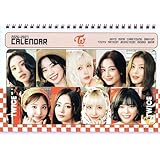 TWICE トゥワイス グッズ 卓上 カレンダー (写真集 ピンク 卓上カレンダー) 2026~2027年 (2年分) + ステッカーセット