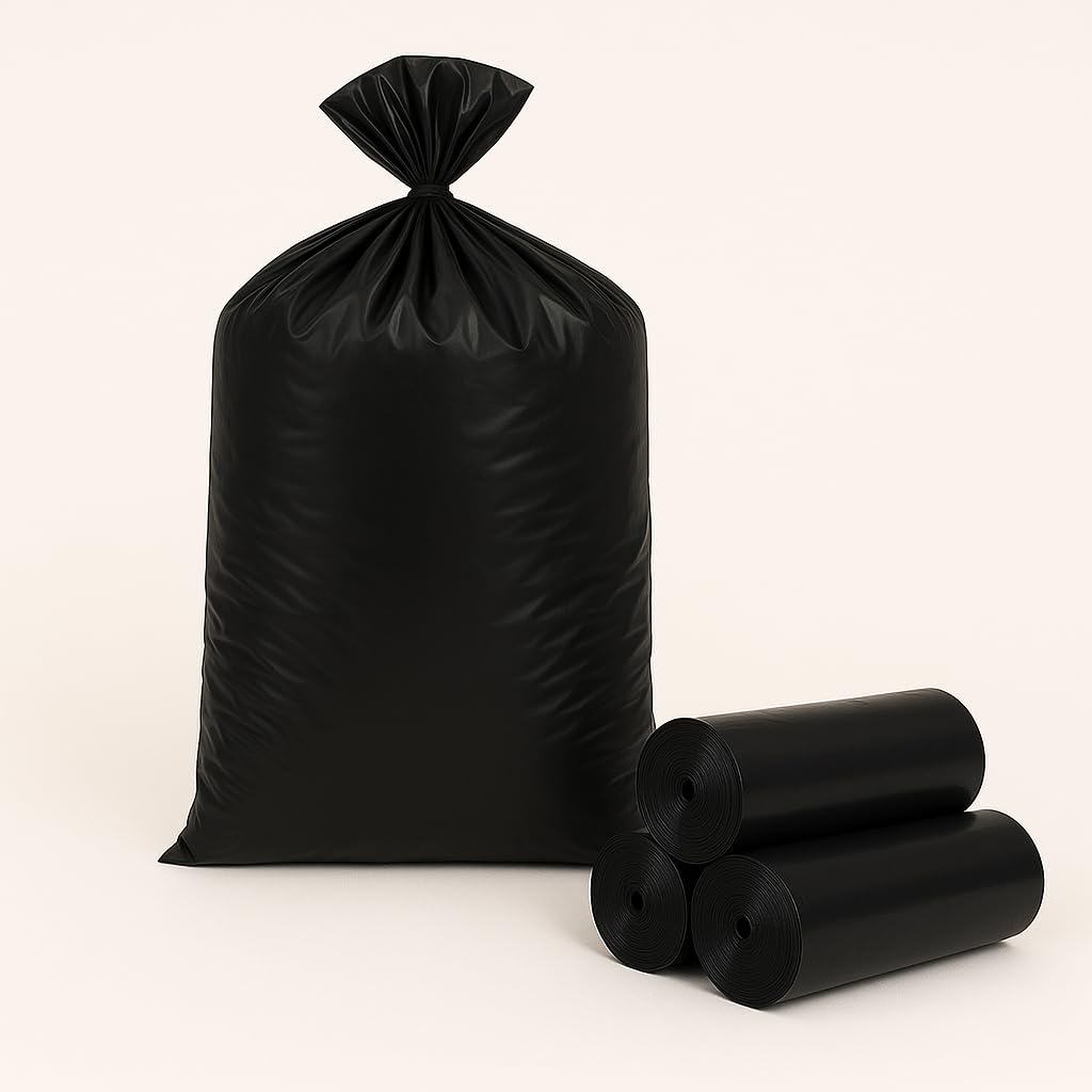 ETIK by Monosafe – Sacchi Neri Spazzatura 50x60 cm LDPE Rigenerato (400 Rotoli da 10 Sacchi – Totale 4000 Sacchetti)