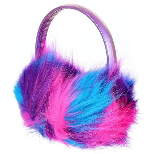 Hemobllo Orejeras Cálidas de Invierno Felpa Suave, Orejeras Esponjosas Moradas para Mujer, Protección Auditiva contra Frío y Viento, Accesorio Cómodo y Colorido para Uso Diario