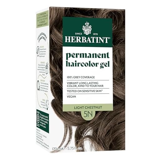 Herbatint Permanent Haircolor Gel, 5N Light Chestnut, Alcohol Free, Vegan, 100% Grey Coverage - 4.56 oz
