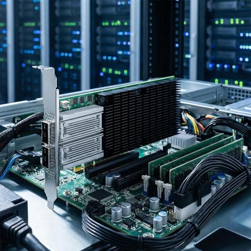 Image of Vogzone 100GbE NIC Card for Mellanox MCX456A-ECAT, PCIe 3.0 x16 100Gb VPI Ethernet NIC with Mellanox ConnectX-4 Chipset, Dual QSFP28 IB Network Card Support RDMA