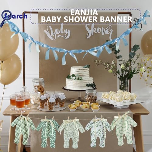 Image of Pre-Assembled Blue Bow Garland - 6ft Ready-to-Hang Party Decorations for Baby Boy Showers, & Birthday,Gender Reveal， No DIY Needed, Thick Silk Satin Bows Banner (Blue, 6ft)