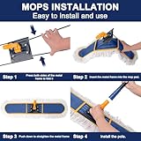 24" Commercial Dust Mop for Floor Cleaning,59" Long Handle Heavy Duty Floor Duster with 2 Cotton Reusable Mop Pads for Hardwood Floors,Marble,Tile,Concrete,Garage - Image 5