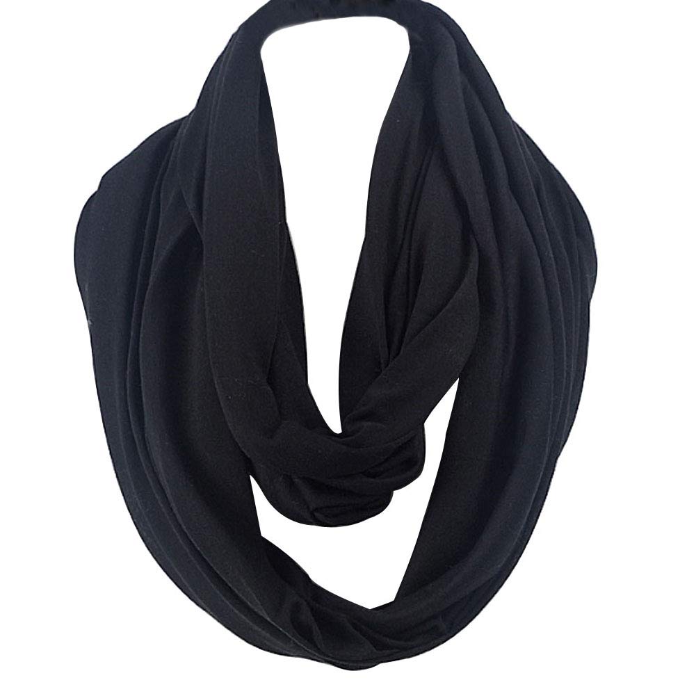 LroHan Plain Infinity Circle Loop Snood Scarfs For Men Women Cotton Nursing Cover Scarf