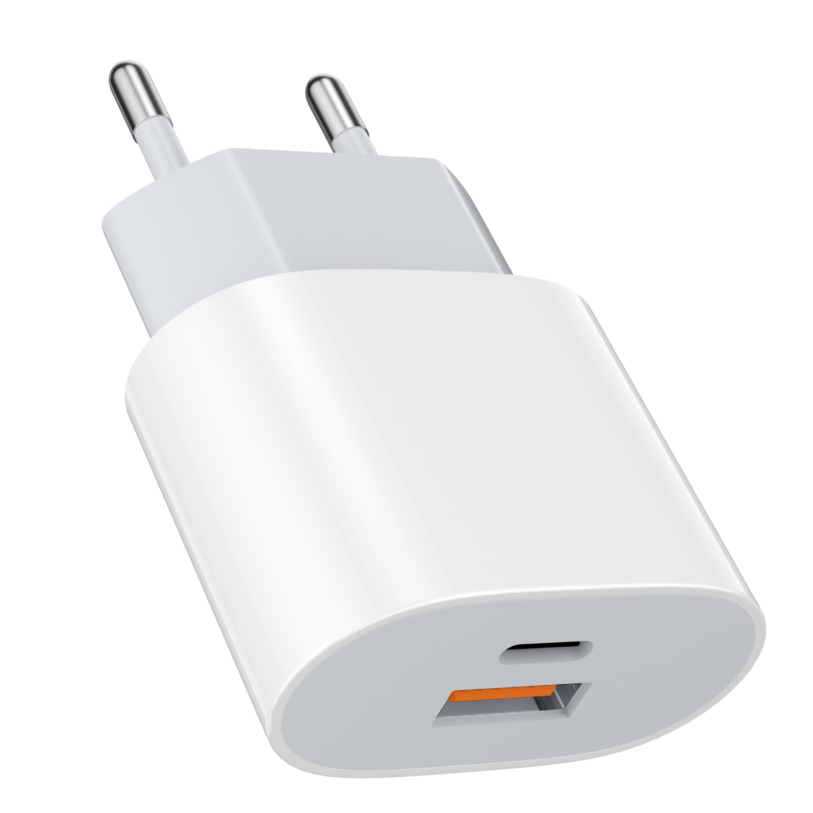 25W Schnellladegerät Ladeadapter netzteil (Weiß) Kompatibel mit: iPad iPhone 17 16 15 14 Pro/Max Intelligente 25W Schnellladegerät Lädt Geräte mit USB-A- und USB-C-Anschluss sicher auf.