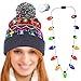 Produktbild HOWAF LED Leuchten Weihnachtsmütz und leichte Halskette, 6 Bunten LED Strickmütze Beanie Mütze Wintermütze mit bommel für Männer Frauen Jungen Mädchen Weihnachten Neujahr