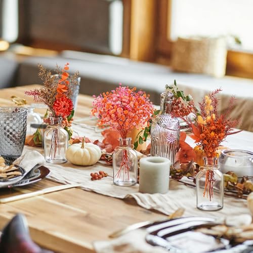 Nuanchu 10 Pcs Fall Dried Flowers Bouquet Boho, 10 Glass Vase, Rope by Nuanchu - Used condition - Image 6