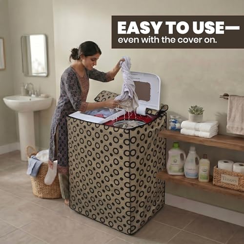 Image of DREAM CARE Waterproof & Dustproof Washing Machine Cover Top Load & Semi Automatic Suitable for 7 kg, 7.2 kg, 7.5 kg (83 x 95 x 51 cms)