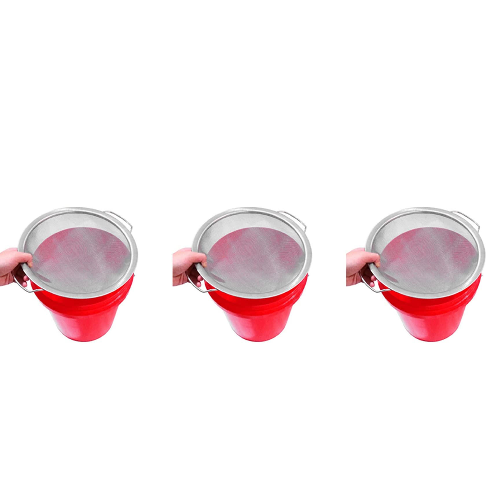 Hndhbfgrt 3X Paint Strainer Mesh Stainless Steel Paint Emulsion Honey Funnel Filter Cover Filter Tool Product 60-Mesh 11.4Inch
