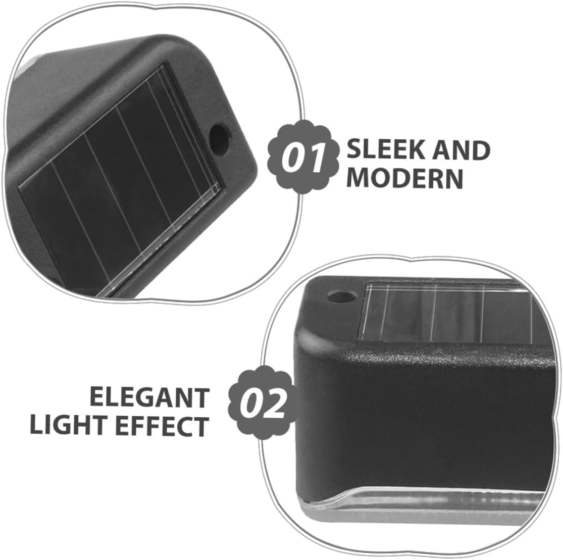 Luxshiny 12pcs Waterproof Solar Deck Lights LED Warm White Outdoor Solar Powered Step Lights for Fence Railing Stairs Backyard Patio Lighting
