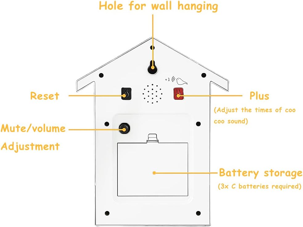 Cuckoo Clock Cuckoo Wall Clock with Chimer and Pendulum - Natural Bird Voice Or Cuckoo Call, Coo Coo Clock for Wall Art Home Living Room Kitchen Office Decoration