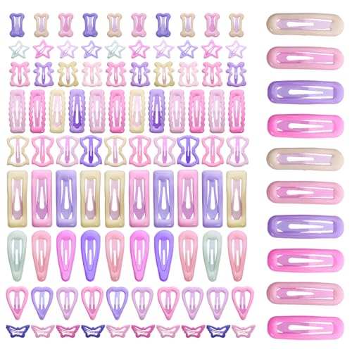 Juego de pinzas para el pelo para niñas, diseño de mariposa y lazo, 100 piezas por tarjeta