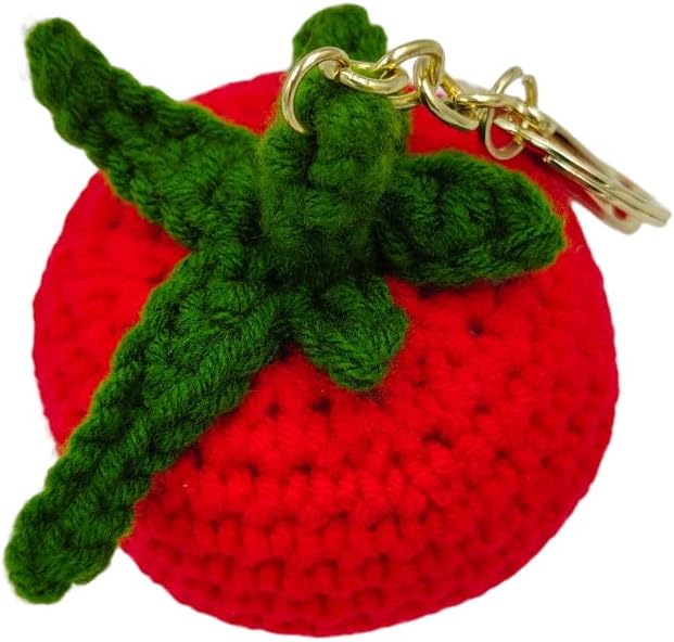 CHEZBABY Handmade Crochet Cute Bag Charm Key Chain Car Keyring Handbag Cute Purse Charm Pendant for Man and Women