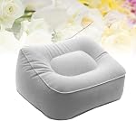BESPORTBLE Repose-pieds gonflable Oreiller Voyage repose-pied Coussin Airplane extérieure Massage Tabouret Relax Coussion 2 Pcs (Grey)