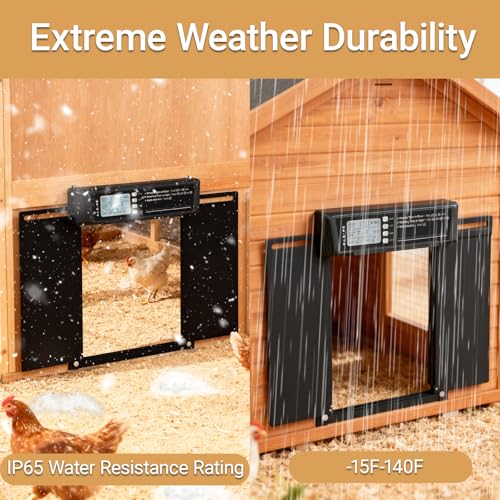 Automatic Chicken Coop Door Solar Powered | Chicken Coop Accessories Auto Chicken Door with LCD Display, 4 Working Modes, 7W High-Power Solar Panel & IP65 Waterproof by Aspect Living - Used condition - Image 7